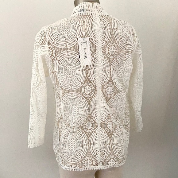🔅host pick🔅SEED Bohemian Rhapsody lace top with high neckline Size 14 - Picture 5 of 9